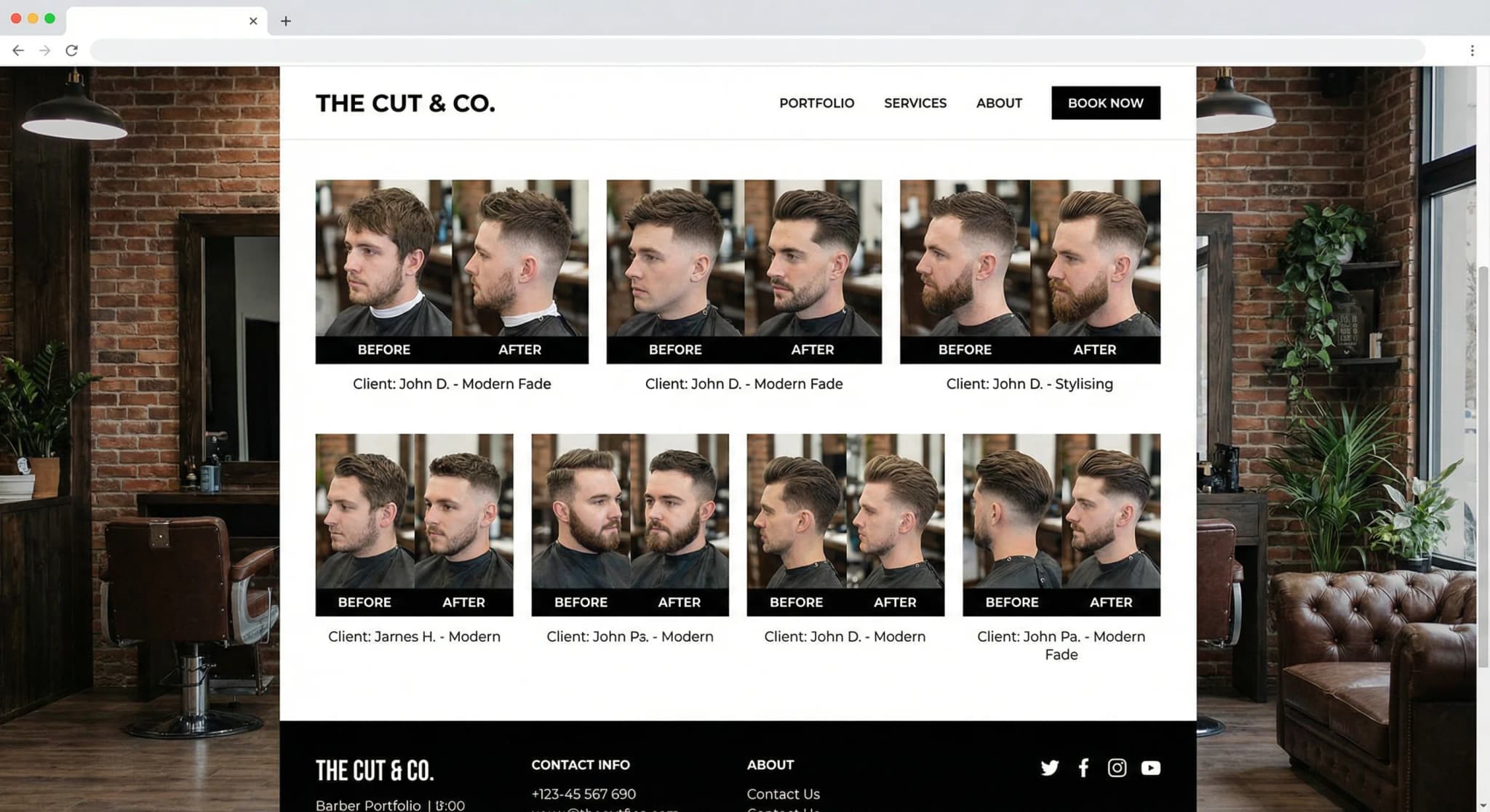 Barberos y peluqueros - website development showcase 3