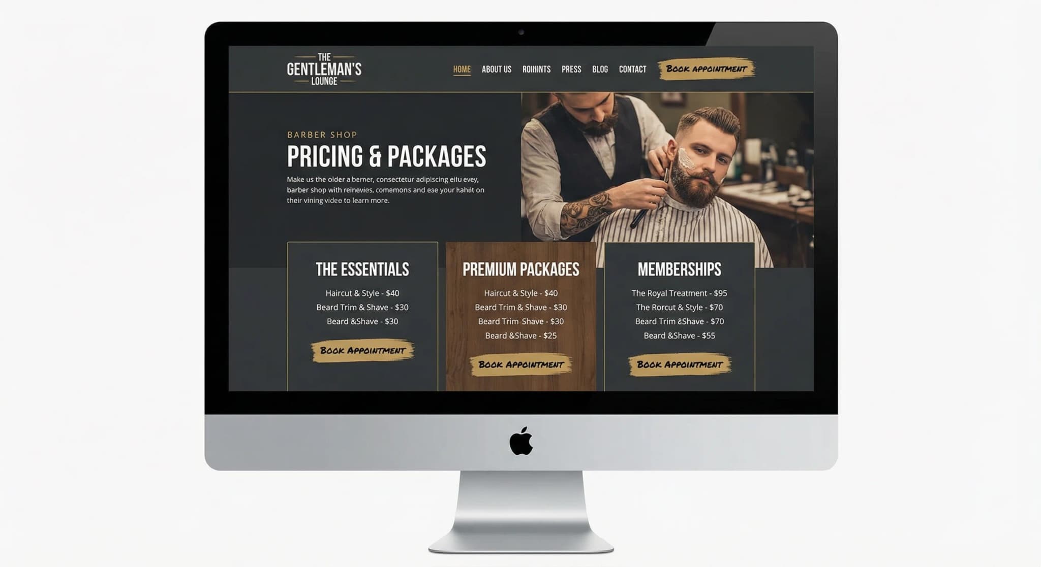Barberos y peluqueros - website development showcase 6