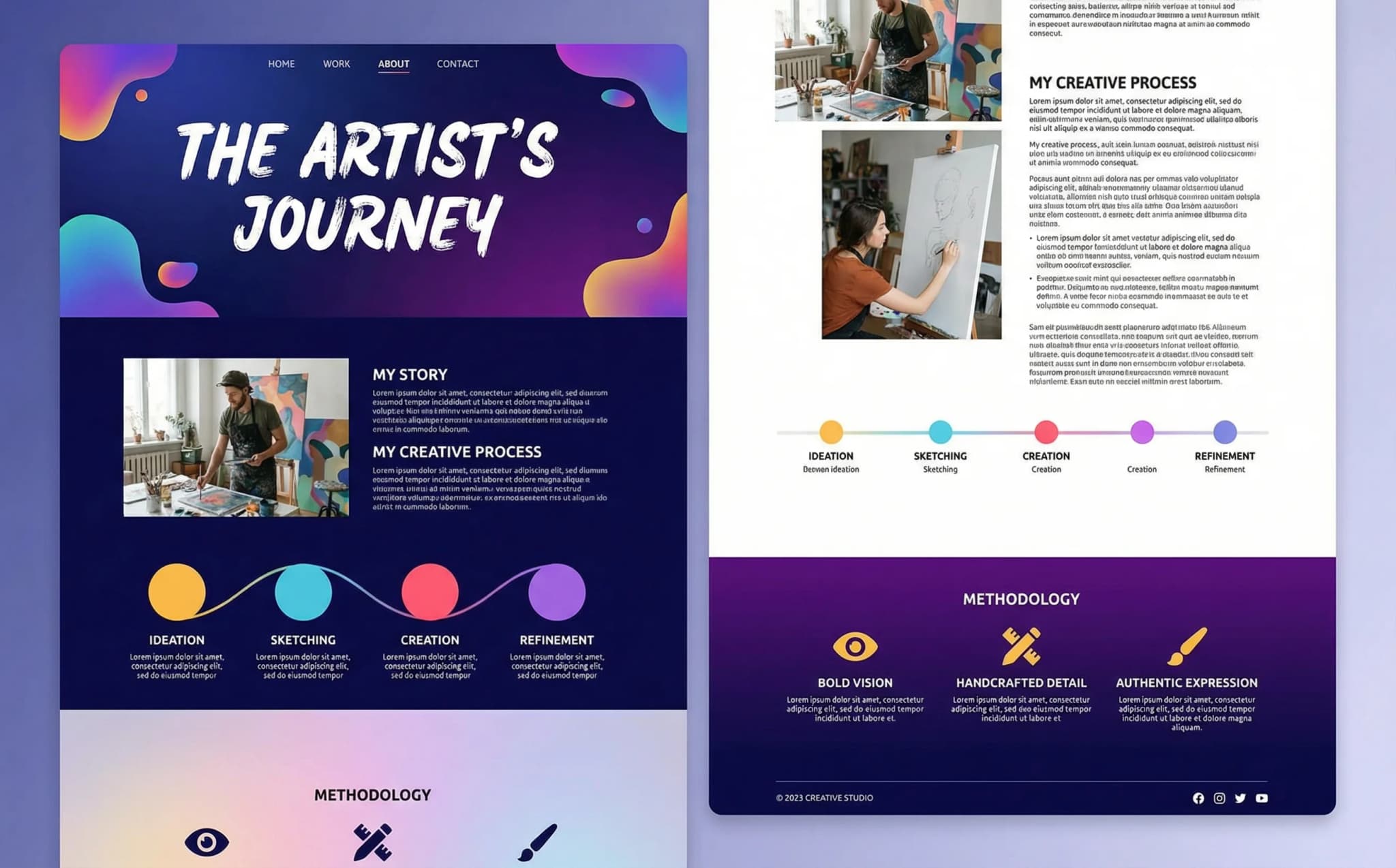 Creativos y artistas - website development showcase 7