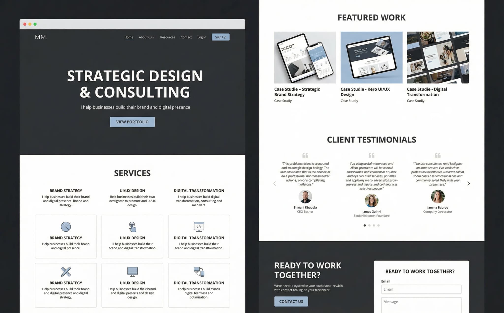 Freelancers y consultores website on desktop, tablet, and mobile