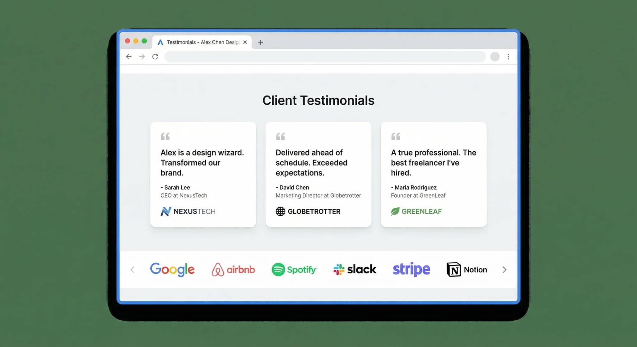 Freelancers & Consultants - website development showcase 6