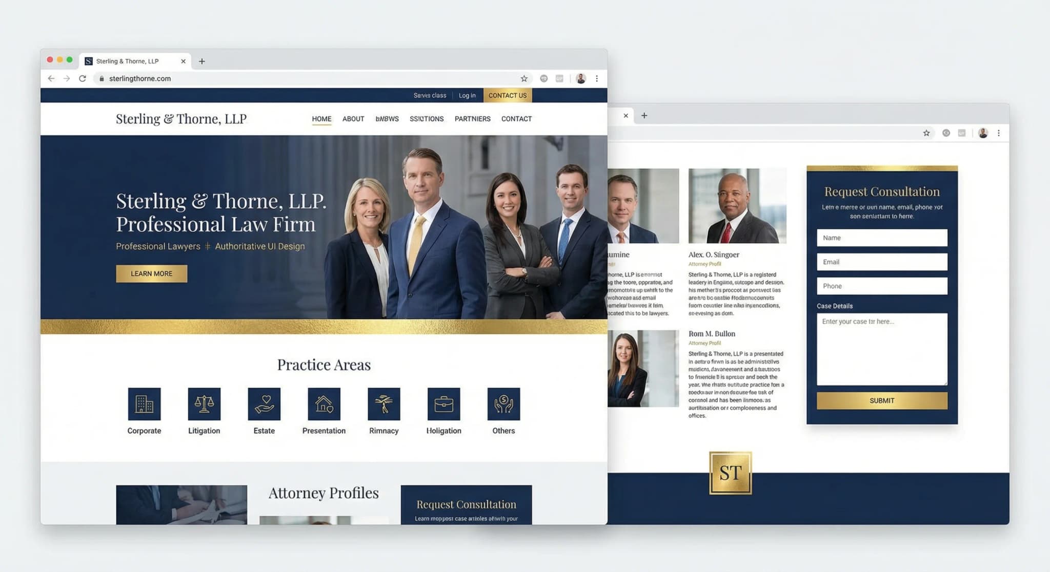 Website design example for Law Firms & Professional Services