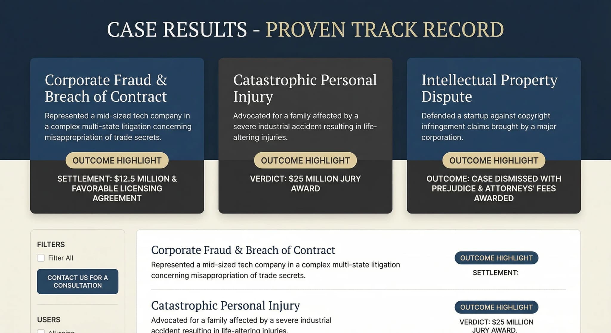 Law Firms & Professional Services - website development showcase 5