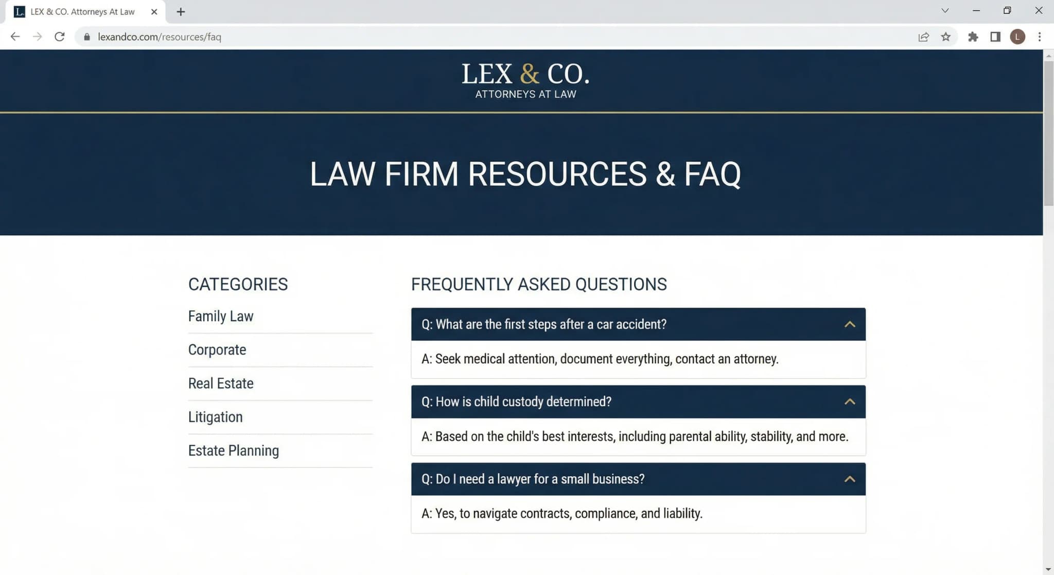 Law Firms & Professional Services - website development showcase 6