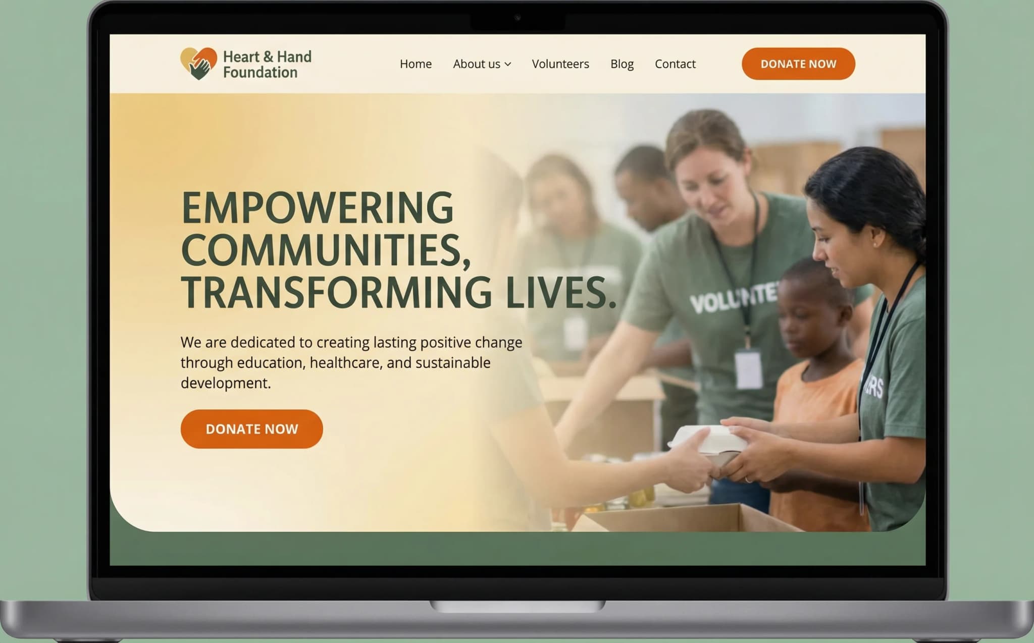 Website design example for Nonprofits & Causes