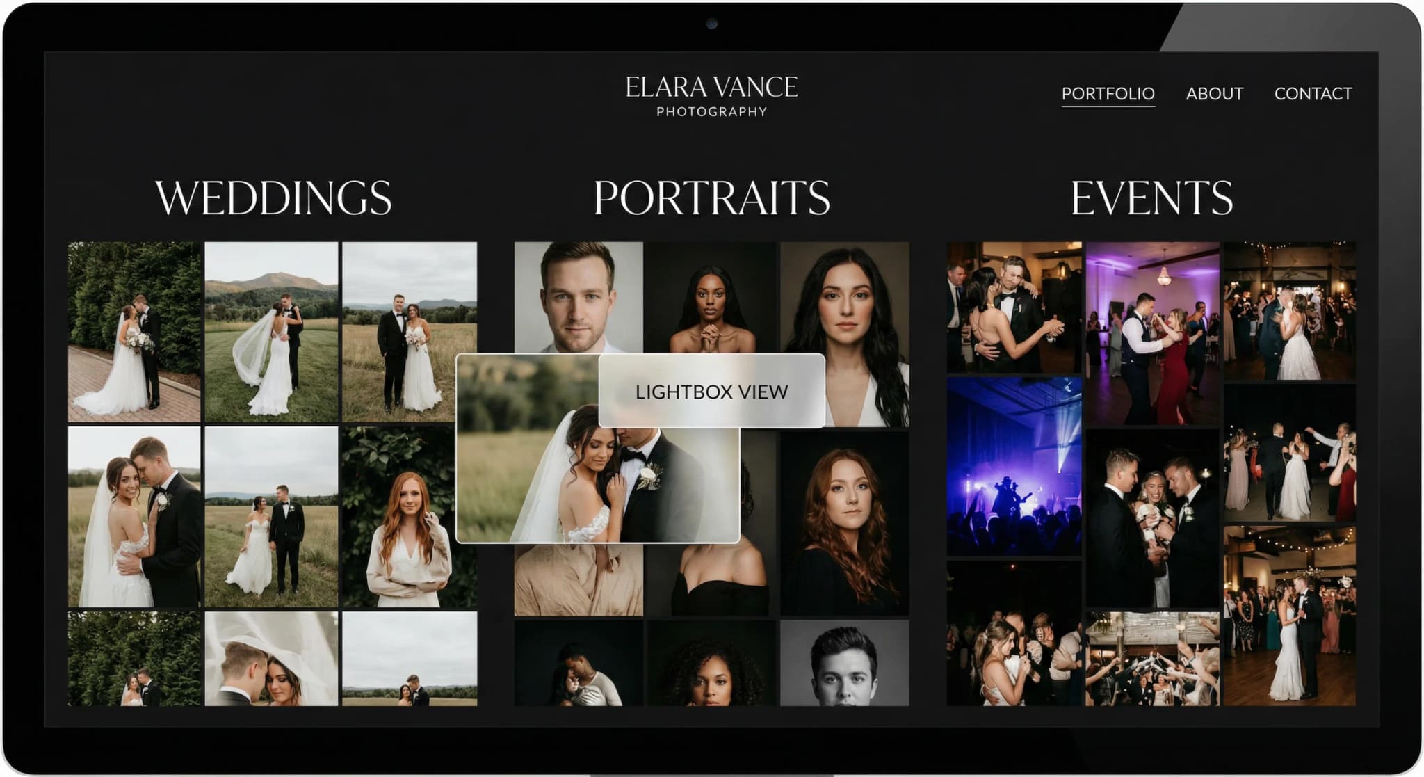 Photographers - website development showcase 3