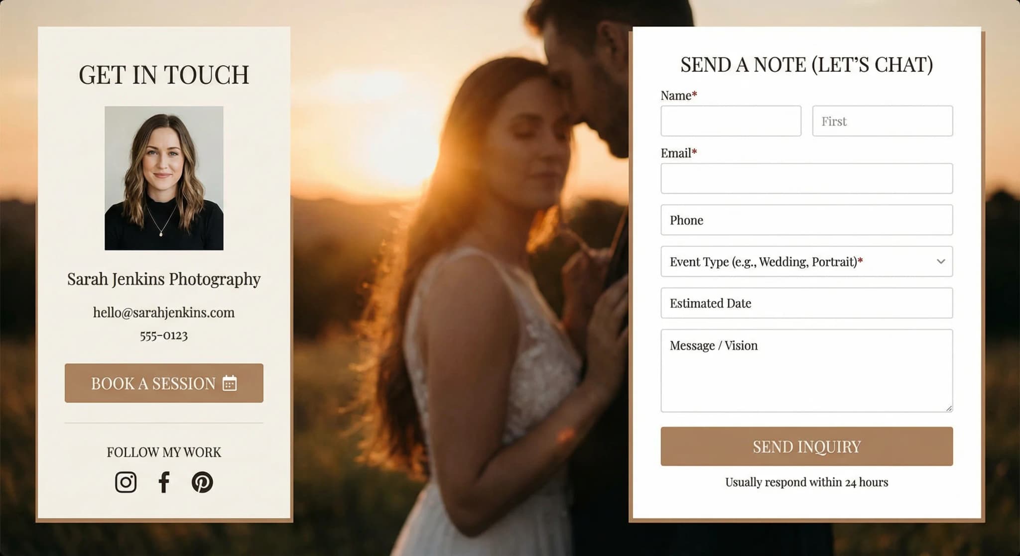 Photographers - website development showcase 8