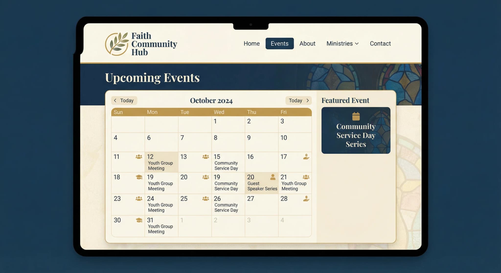 Religious Organizations - website development showcase 5