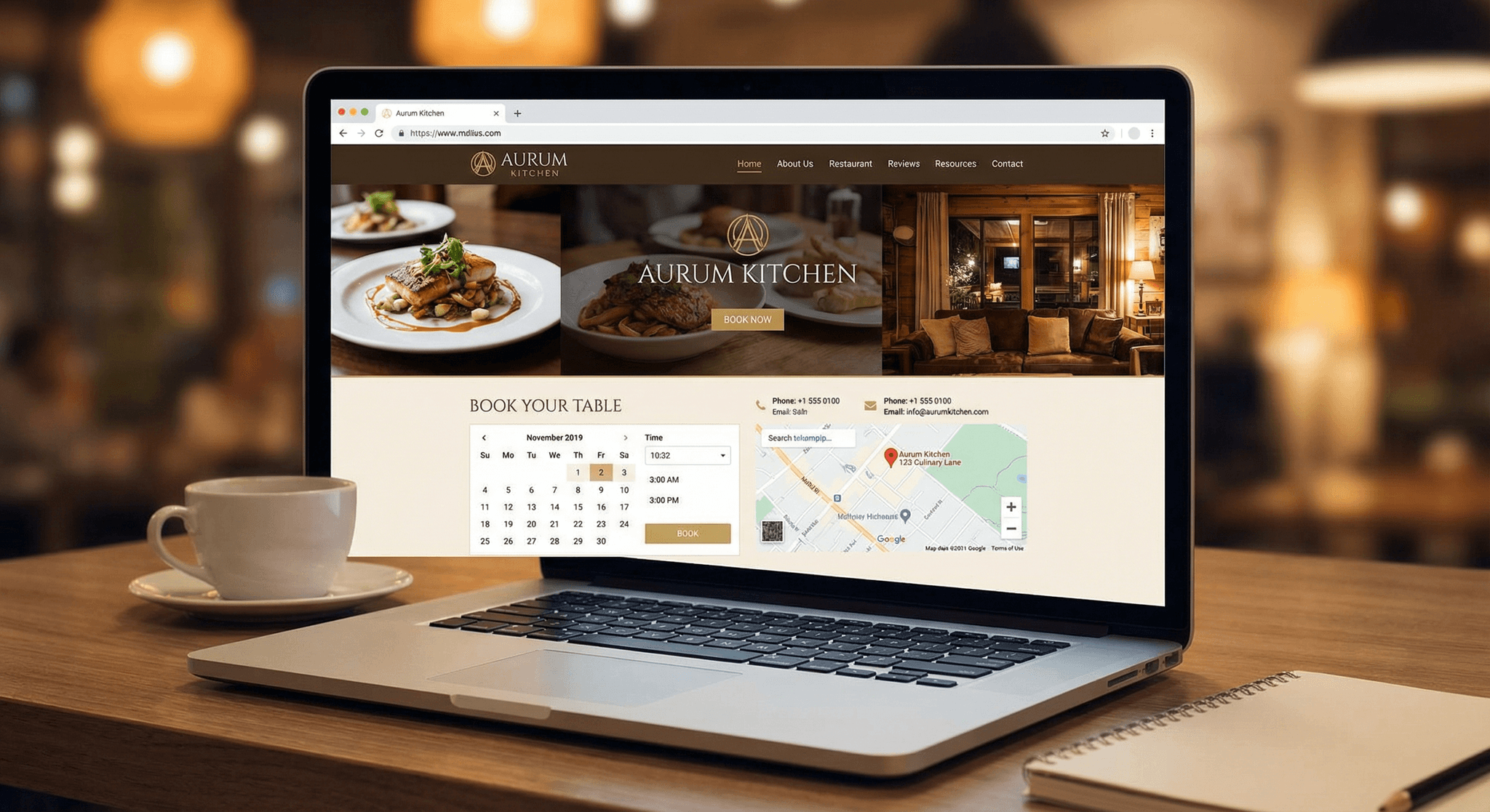 Sitios web para restaurantes y cafés