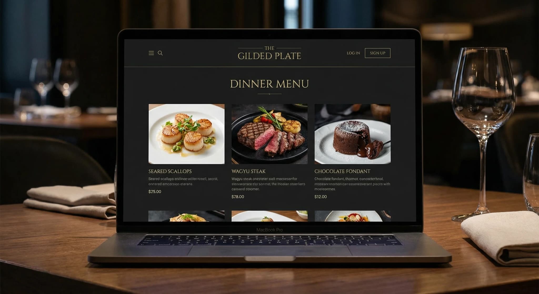 Restaurantes y cafés - website development showcase 3