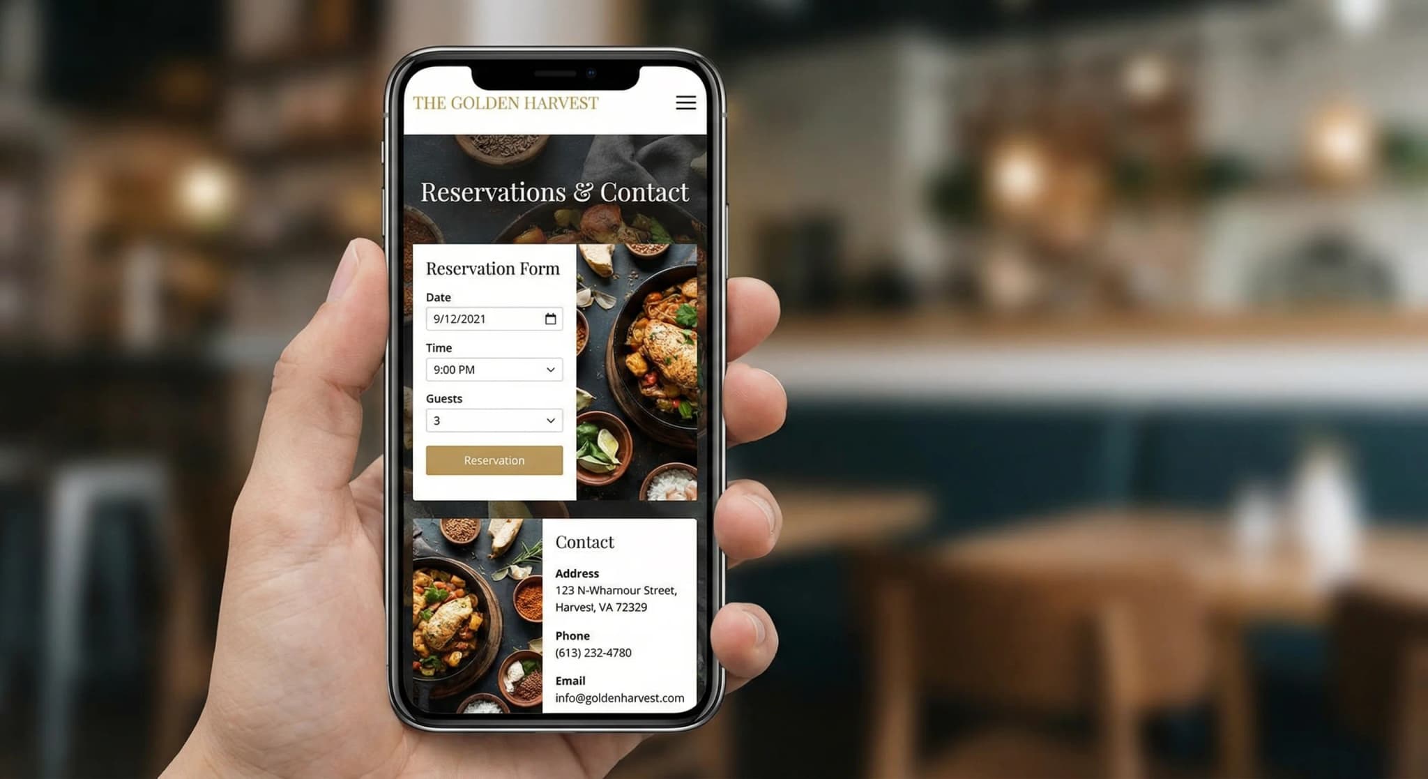 Restaurantes y cafés - website development showcase 5