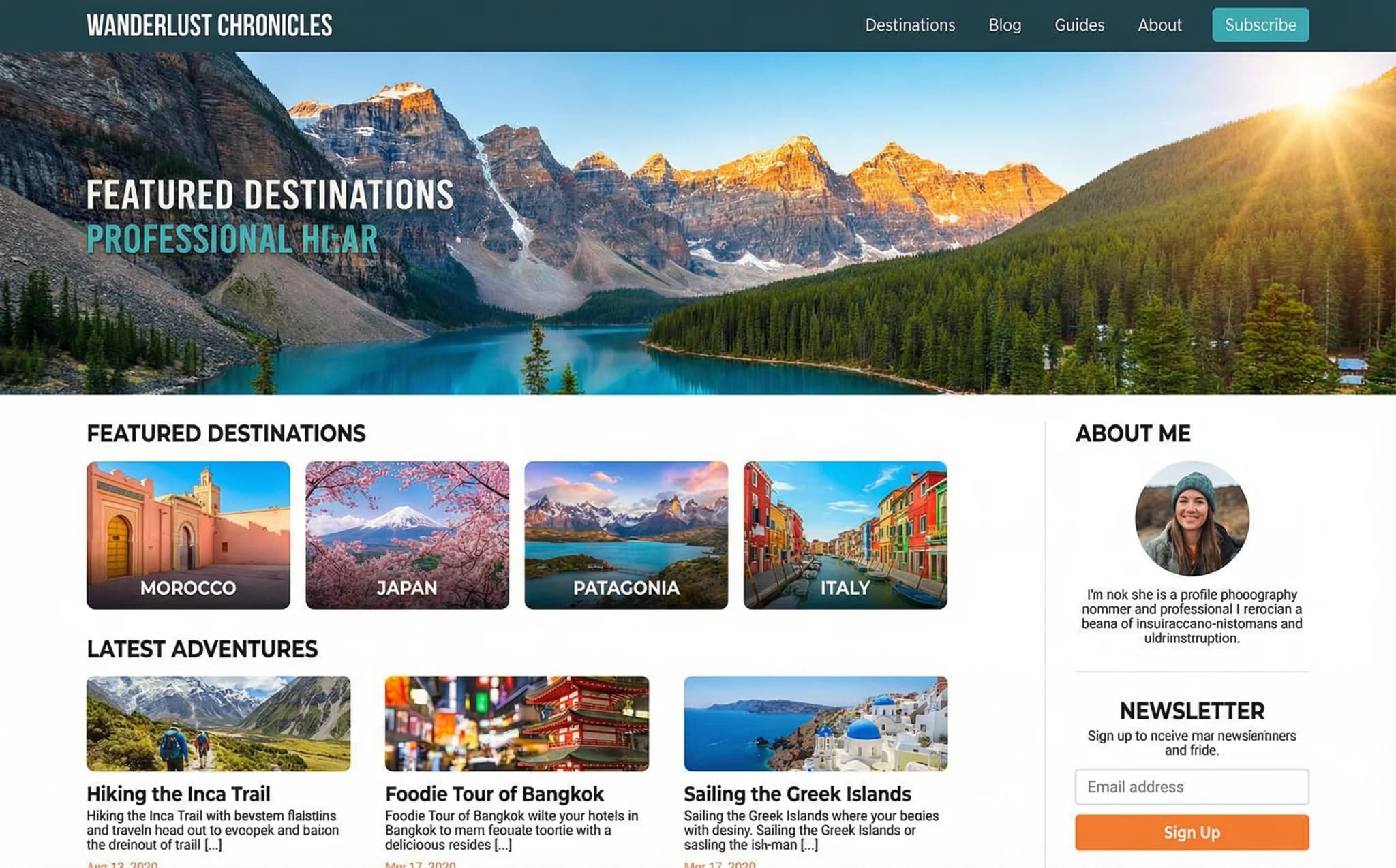 Bloggers de viajes website on desktop, tablet, and mobile