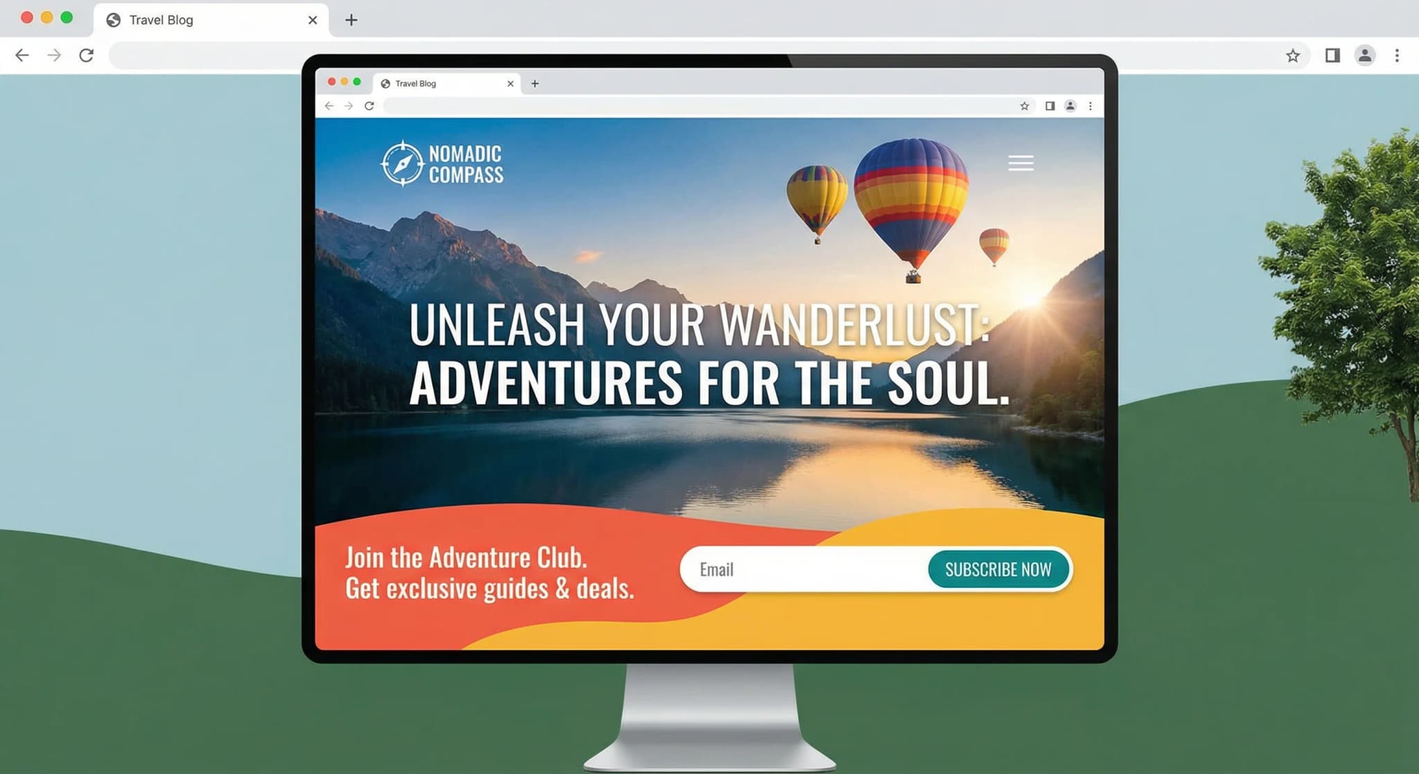 Website design example for Travel Bloggers