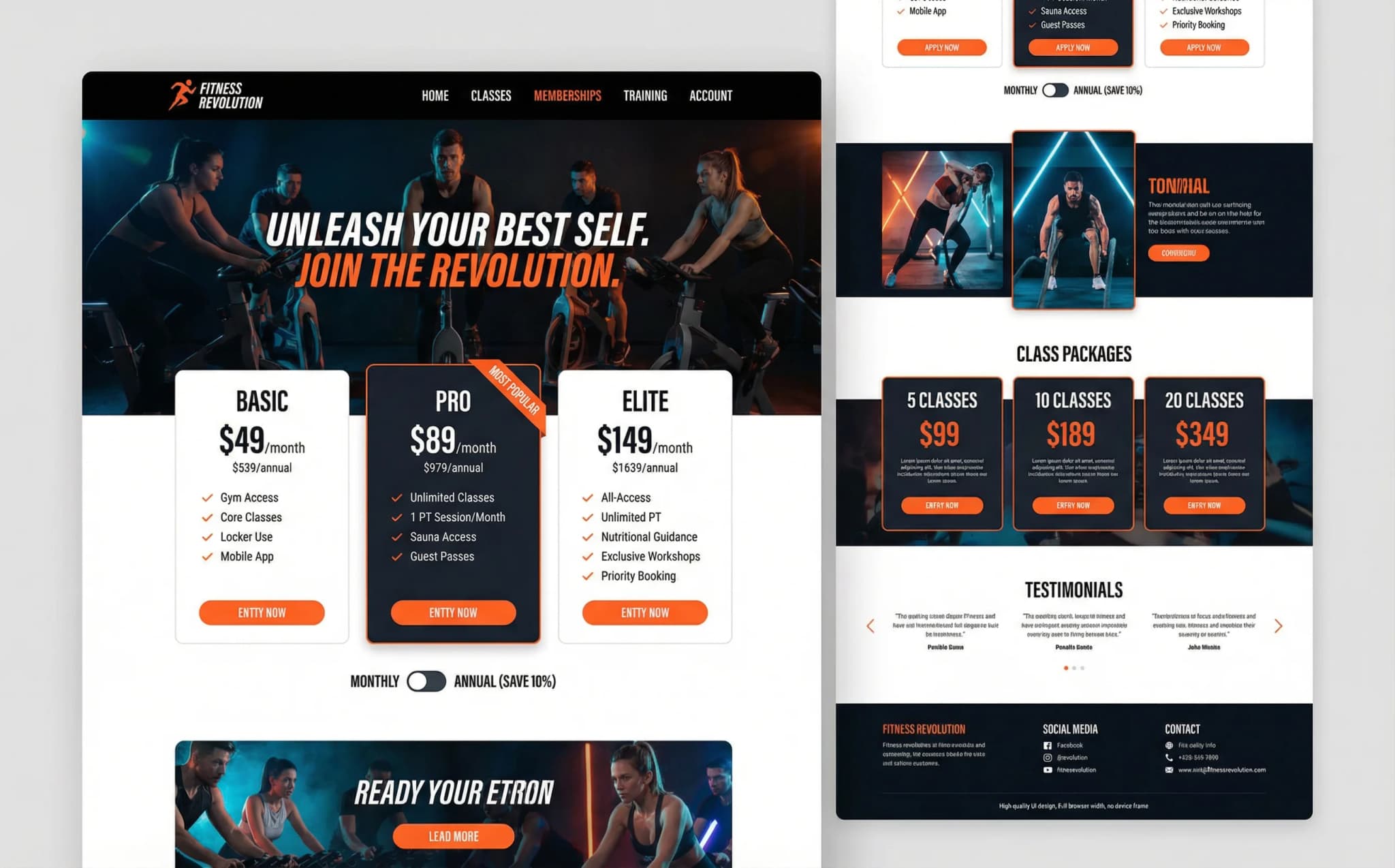 Fitness y estudios - website development showcase 7