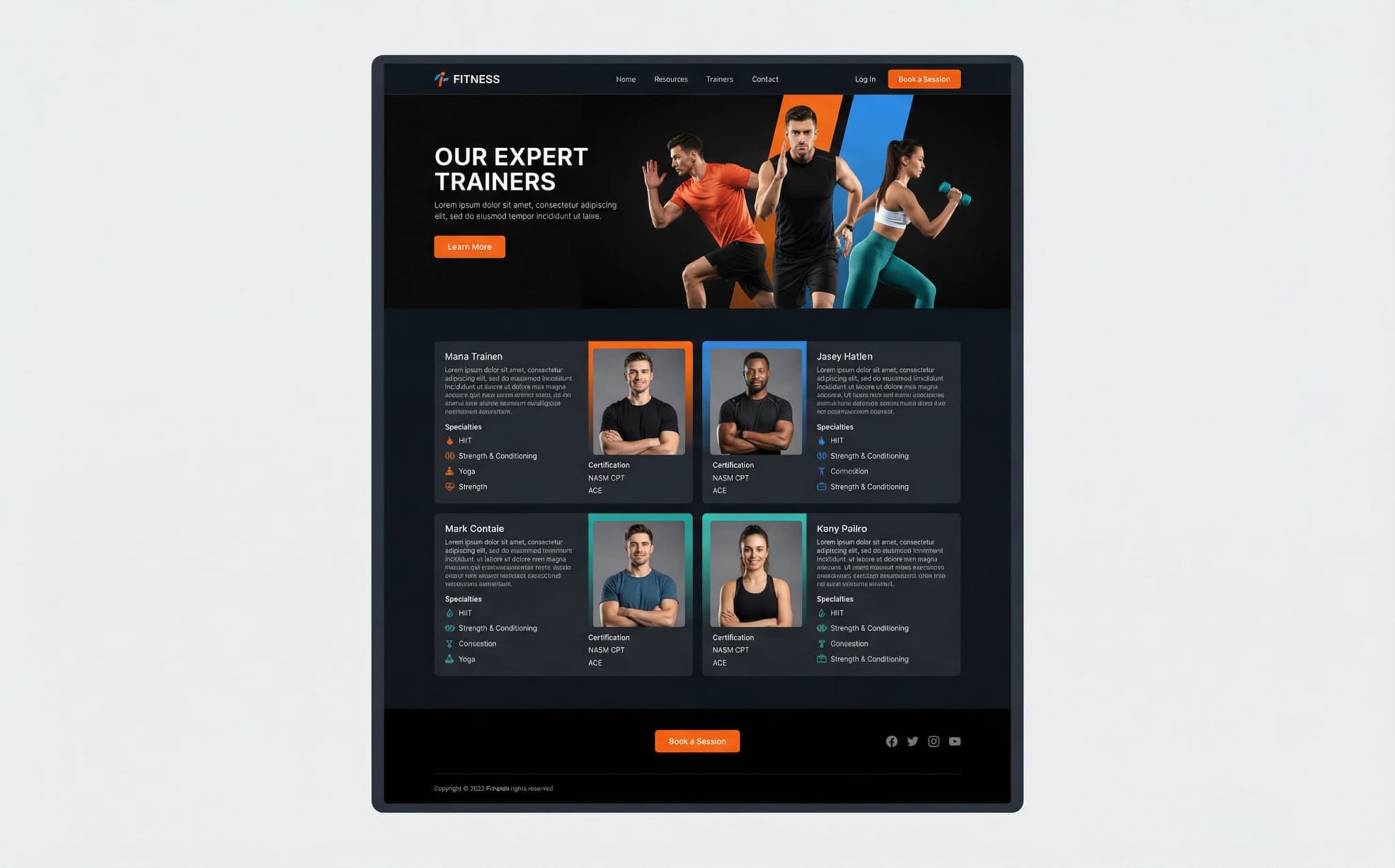 Fitness & Studios - website development showcase 8