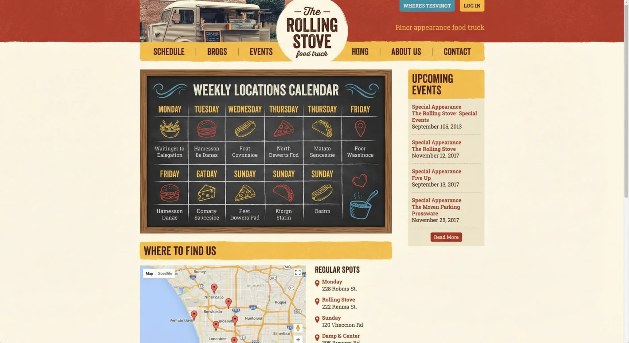 Food trucks - website development showcase 5