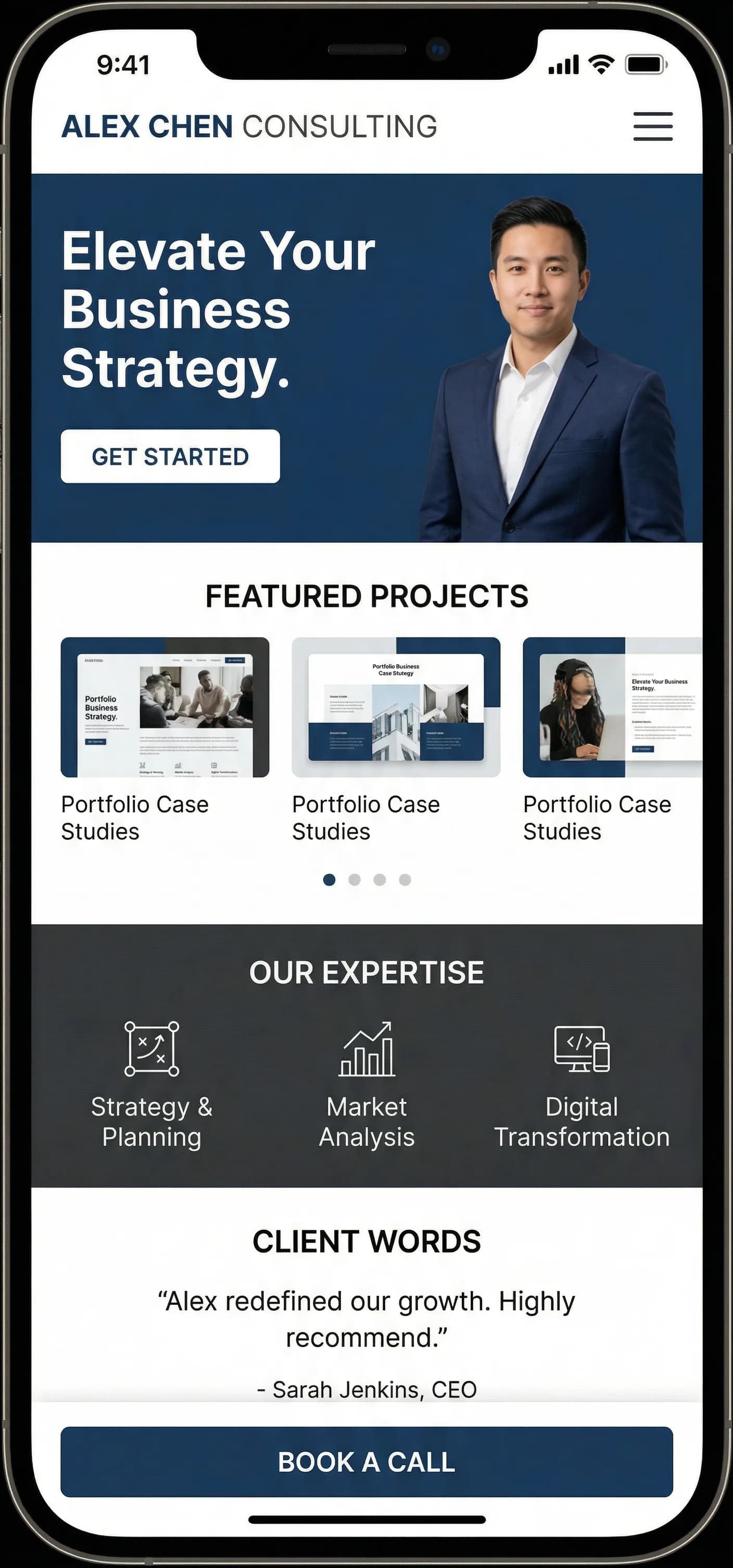 Freelancers y consultores website on desktop, tablet, and mobile
