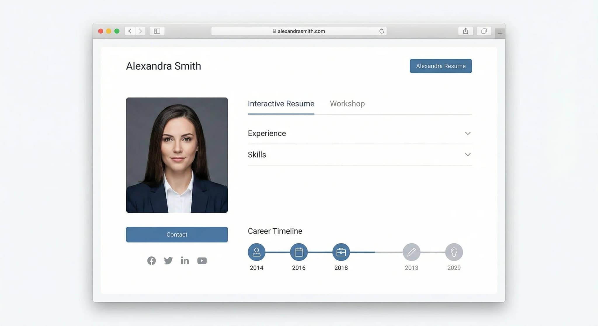 Website design example for Job Seekers