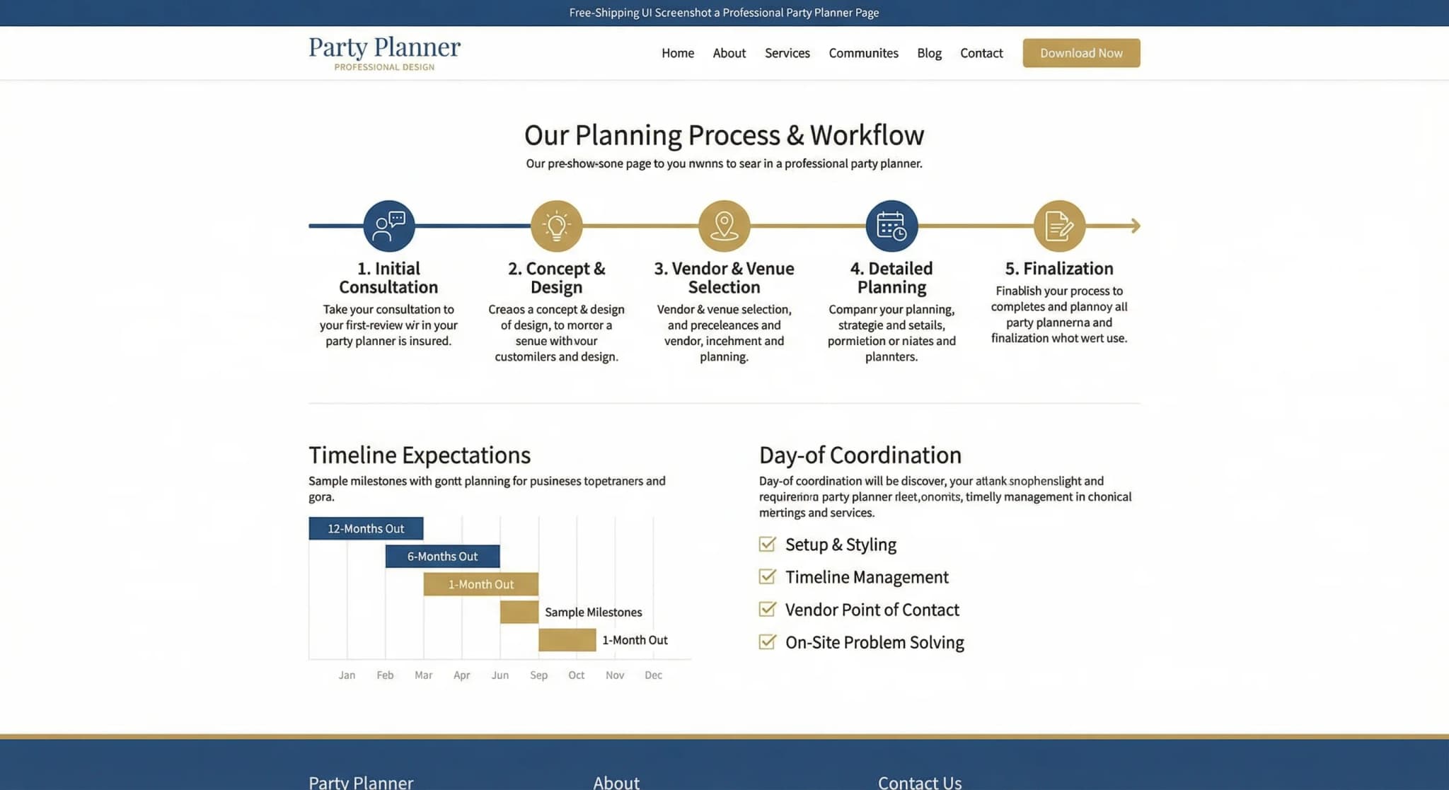 Organizadores de fiestas - website development showcase 5