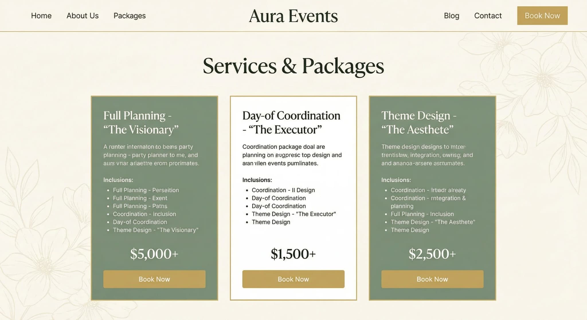 Organizadores de fiestas - website development showcase 6