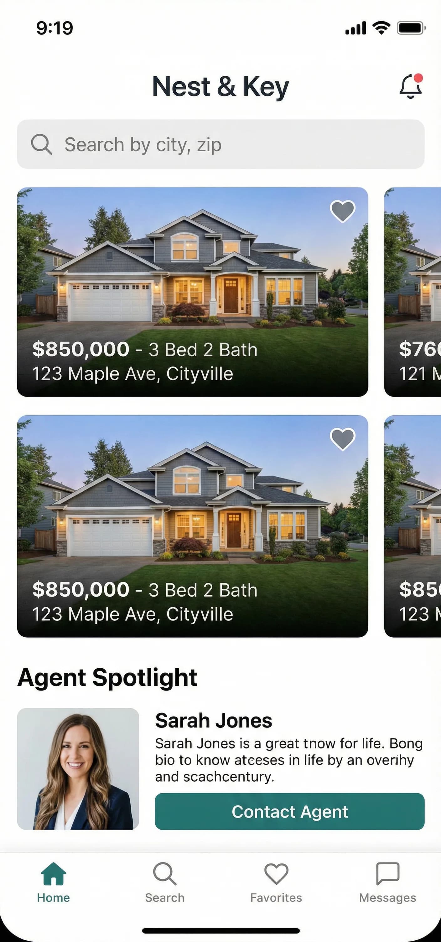 Inmobiliarias y propiedades website on desktop, tablet, and mobile