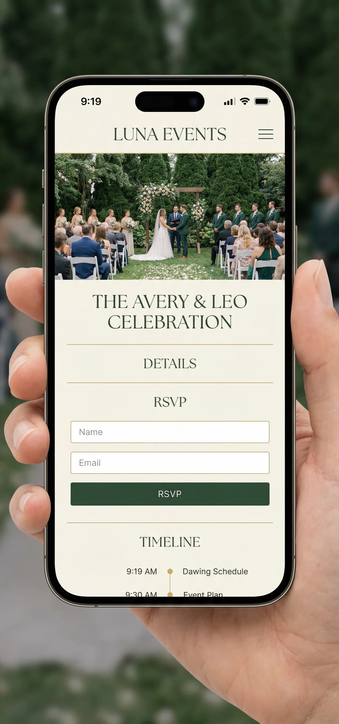 Eventos especiales website on desktop, tablet, and mobile