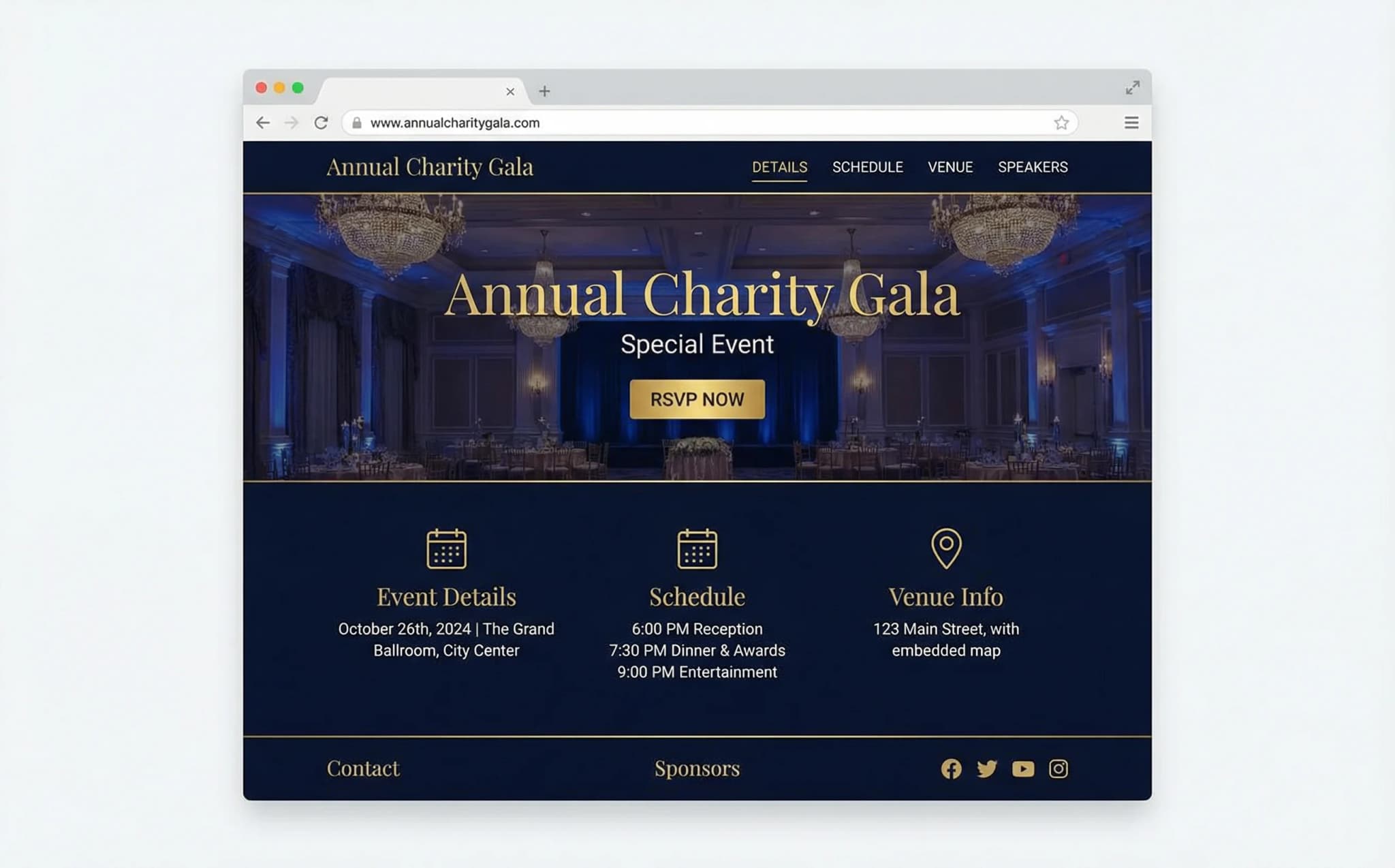 Sitios web para eventos especiales