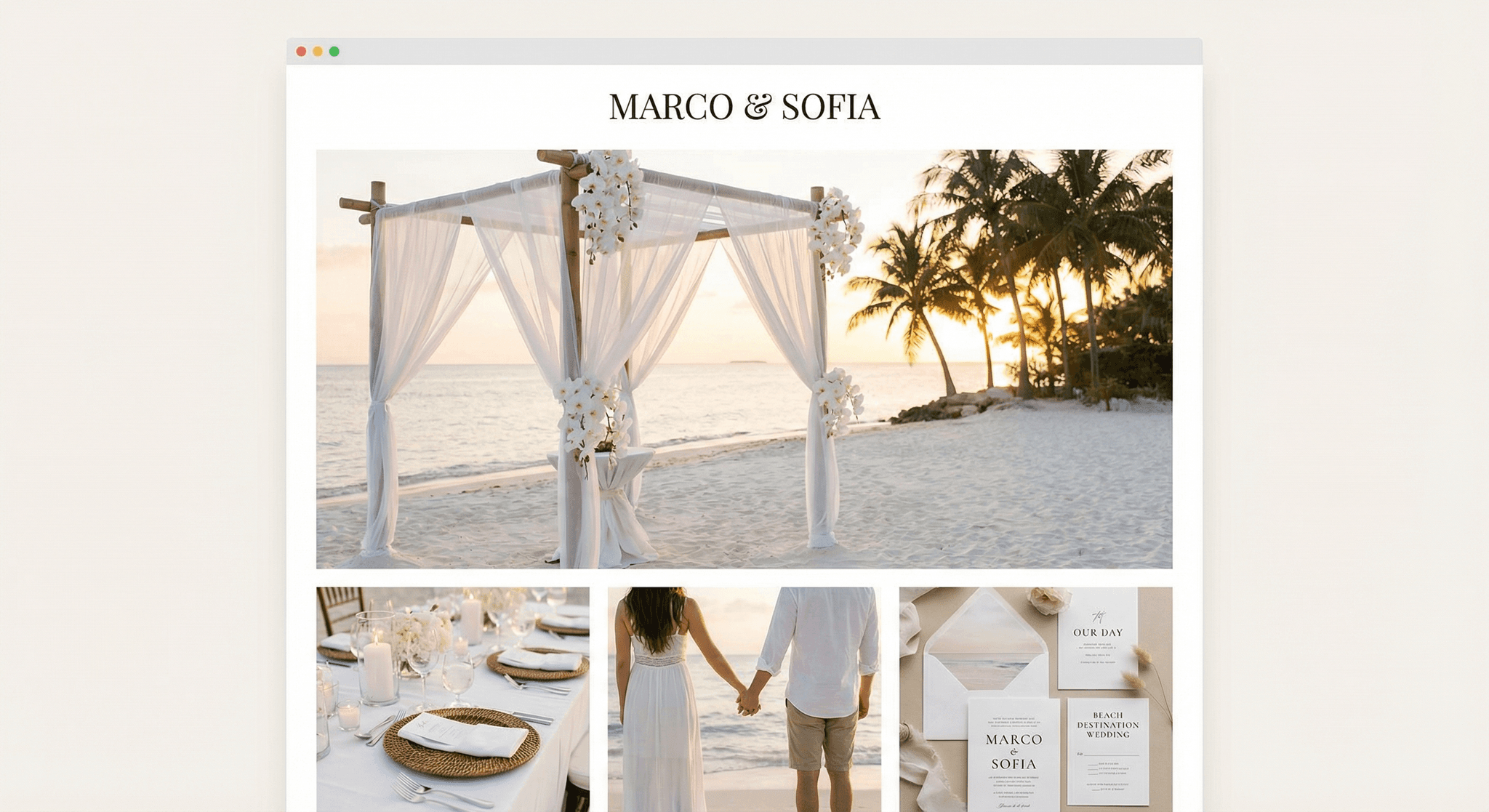 Bodas y eventos - website development showcase 3