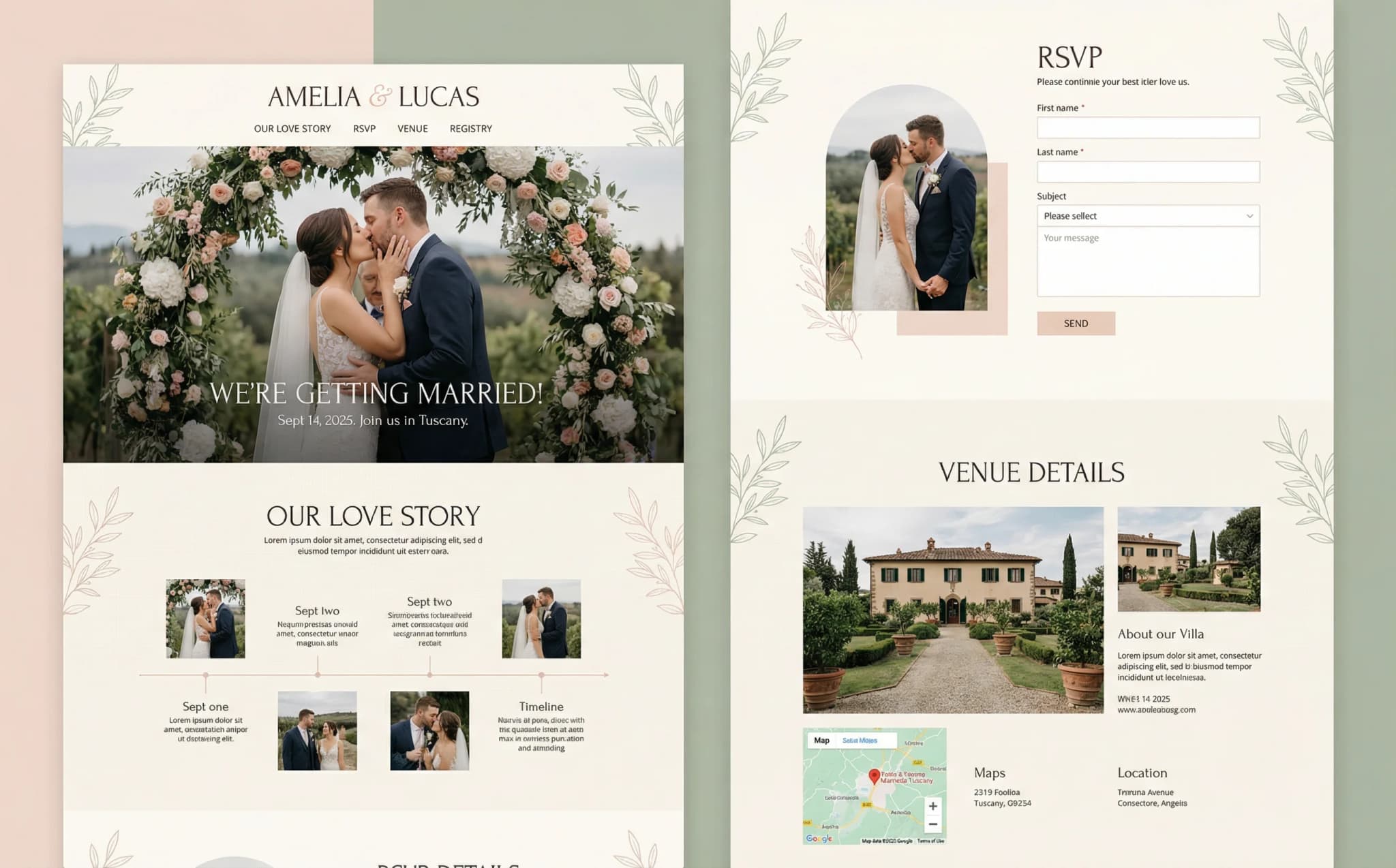 Sitios web para bodas y eventos